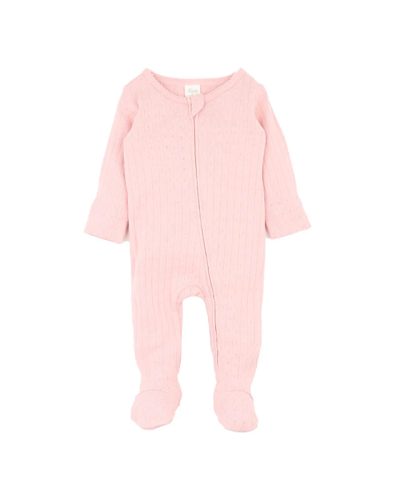 Bebe By Minihaha / Blossom Organic Pointelle LS Zip Onesie
