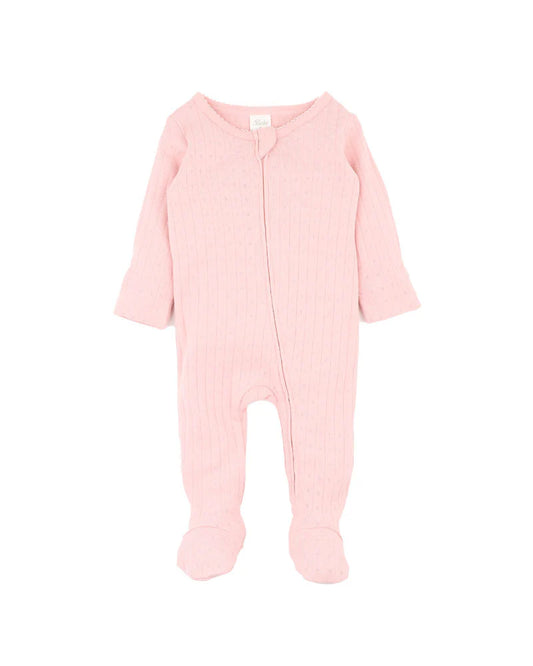 Bebe By Minihaha / Blossom Organic Pointelle LS Zip Onesie