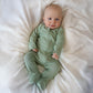 Bebe By Minihaha / Sage Organic Pointelle LS Zip Onesie