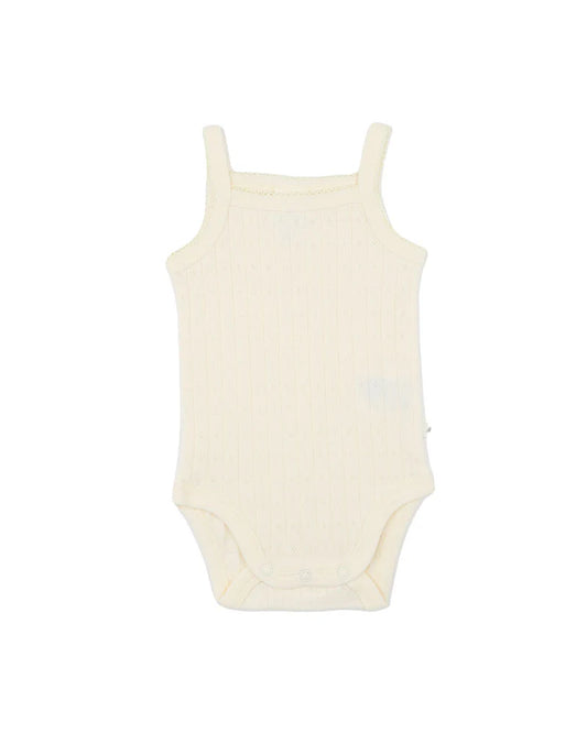 Bebe By Minihaha / Milk Organic Pointelle Singlet Bodysuit