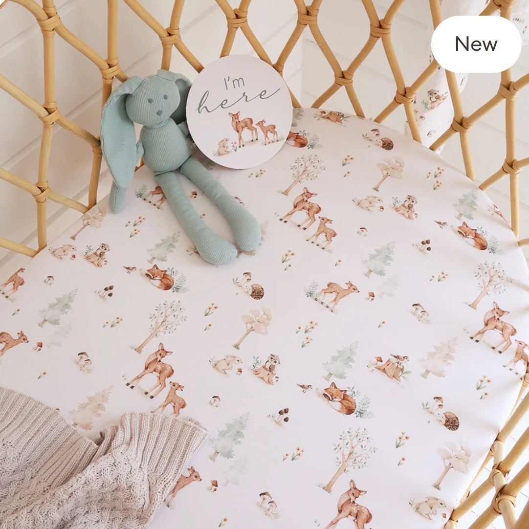 Snuggle Hunny / Fitted Bassinet Sheet - Woodland Tales
