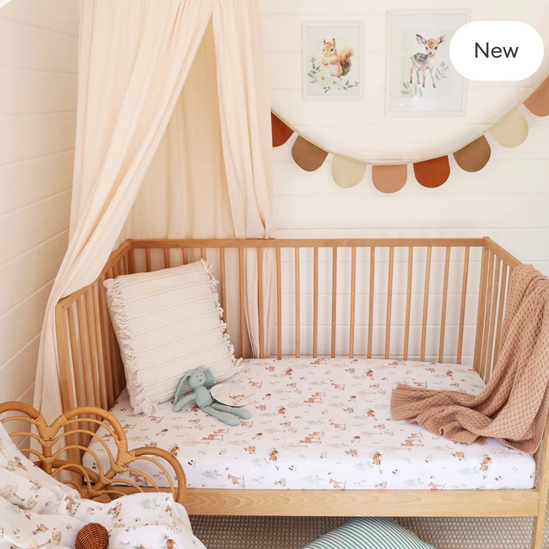 Snuggle Hunny / Fitted Cot Sheet - Woodland Tales