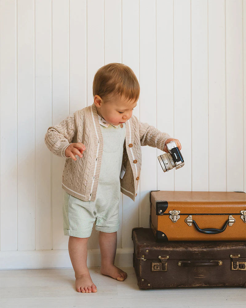 Bebe By Minihaha /  Roman Green Stripe Overalls
