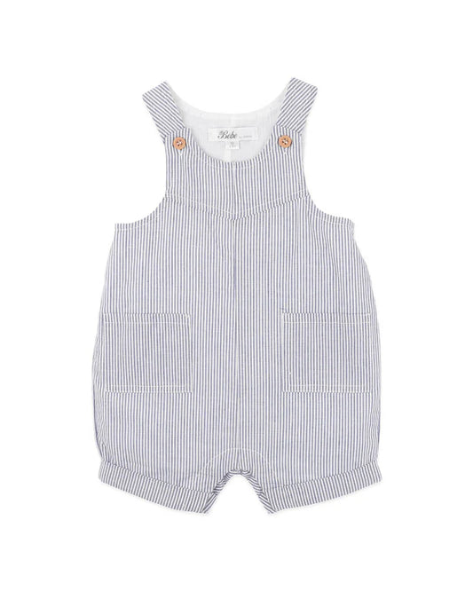 Bebe By Minihaha / Brady Stripe Woven Overalls - Indigo Stripe
