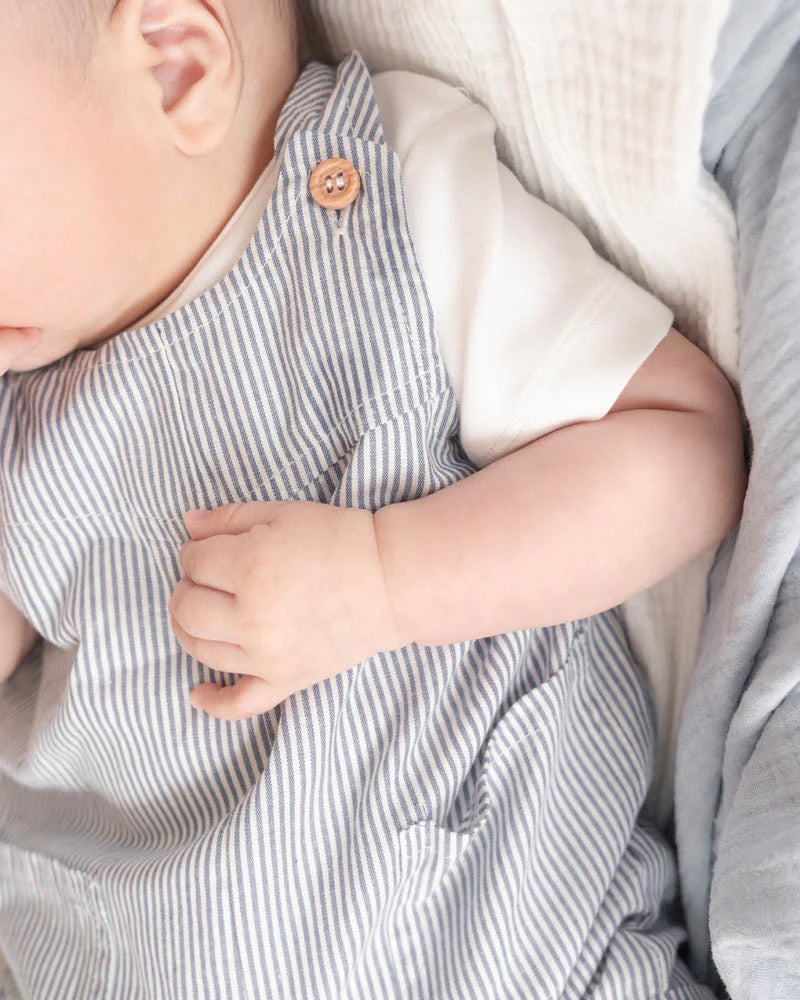 Bebe By Minihaha / Brady Stripe Woven Overalls - Indigo Stripe