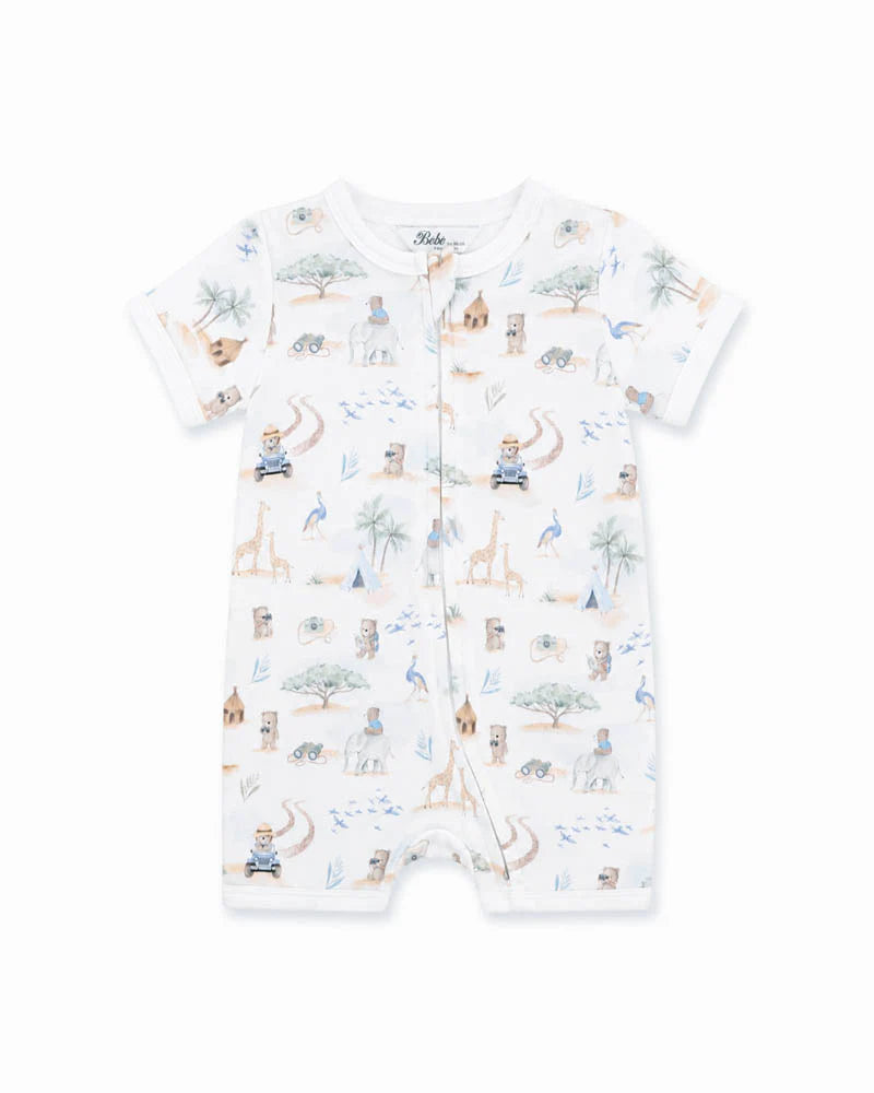 Bebe By Minihaha / Brady Print SS Zip Romper