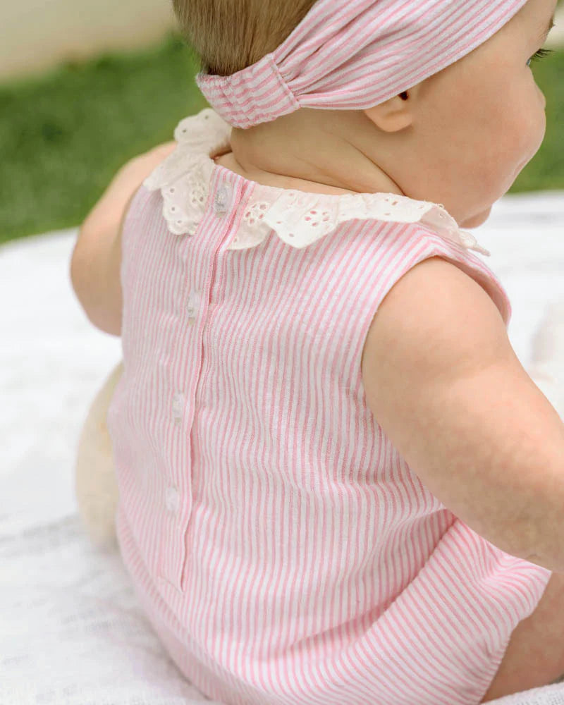Bebe By Minihaha / Willa Stripe Lace Collar Bodysuit