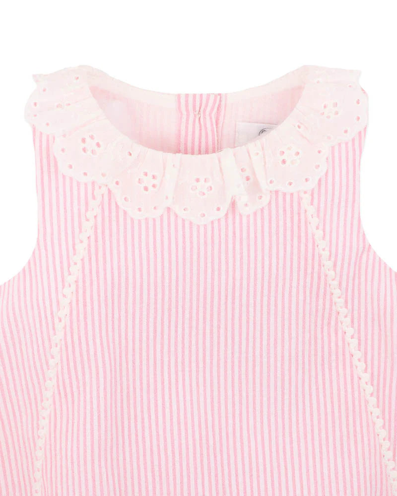 Bebe By Minihaha / Willa Stripe Lace Collar Bodysuit