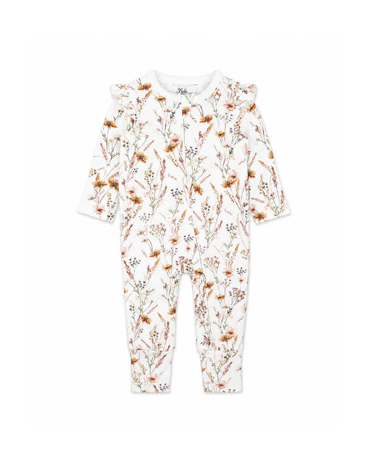 Bebe By Minihaha / Taylor Organic Floral LS Zipsuit
