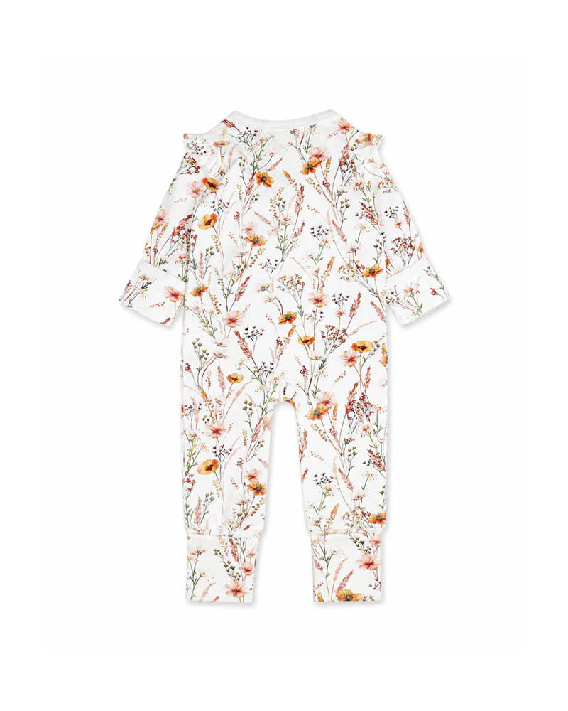Bebe By Minihaha / Taylor Organic Floral LS Zipsuit
