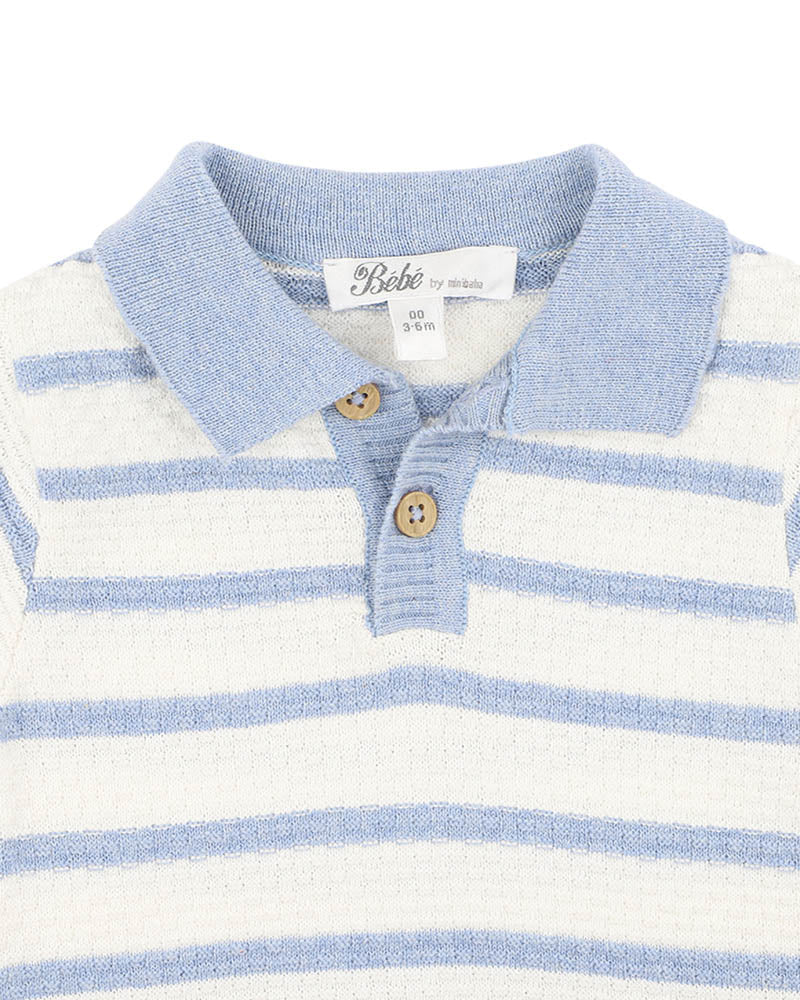 Bebe By Minihaha / Brady Organic Knitted Polo Romper