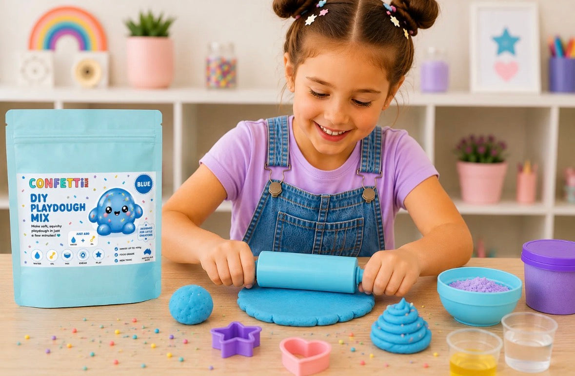 Confetti Blue / DIY Playdough Mix