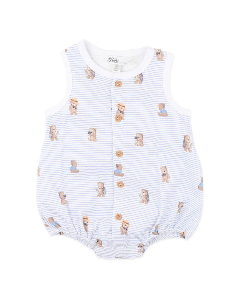 Bebe By Minihaha / Brady Stripe Organic Button Up Bodysuit
