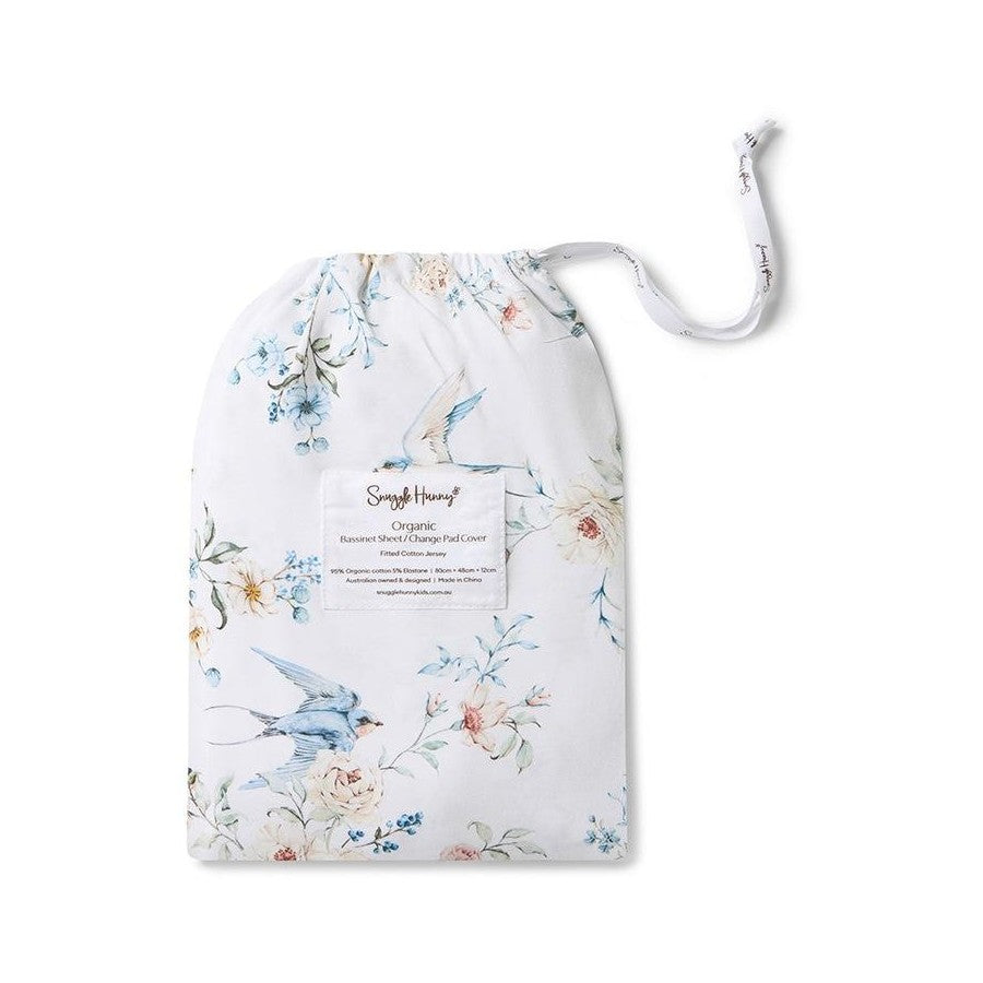 Snuggle Hunny / Fitted Bassinet Sheet - Sweet Swallows