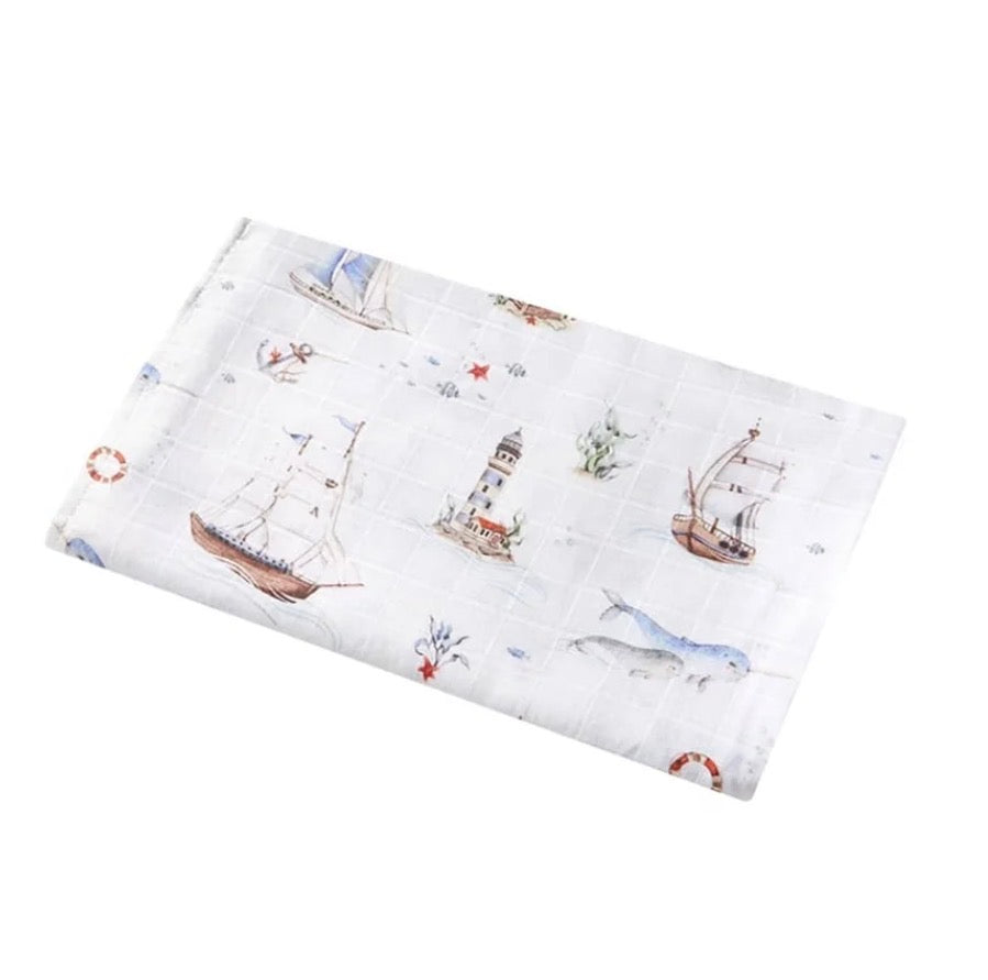 Snuggle Hunny / Organic Muslin Wrap - Set Sail