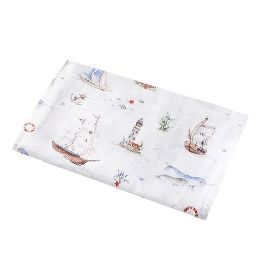 Snuggle Hunny / Organic Muslin Wrap - Set Sail