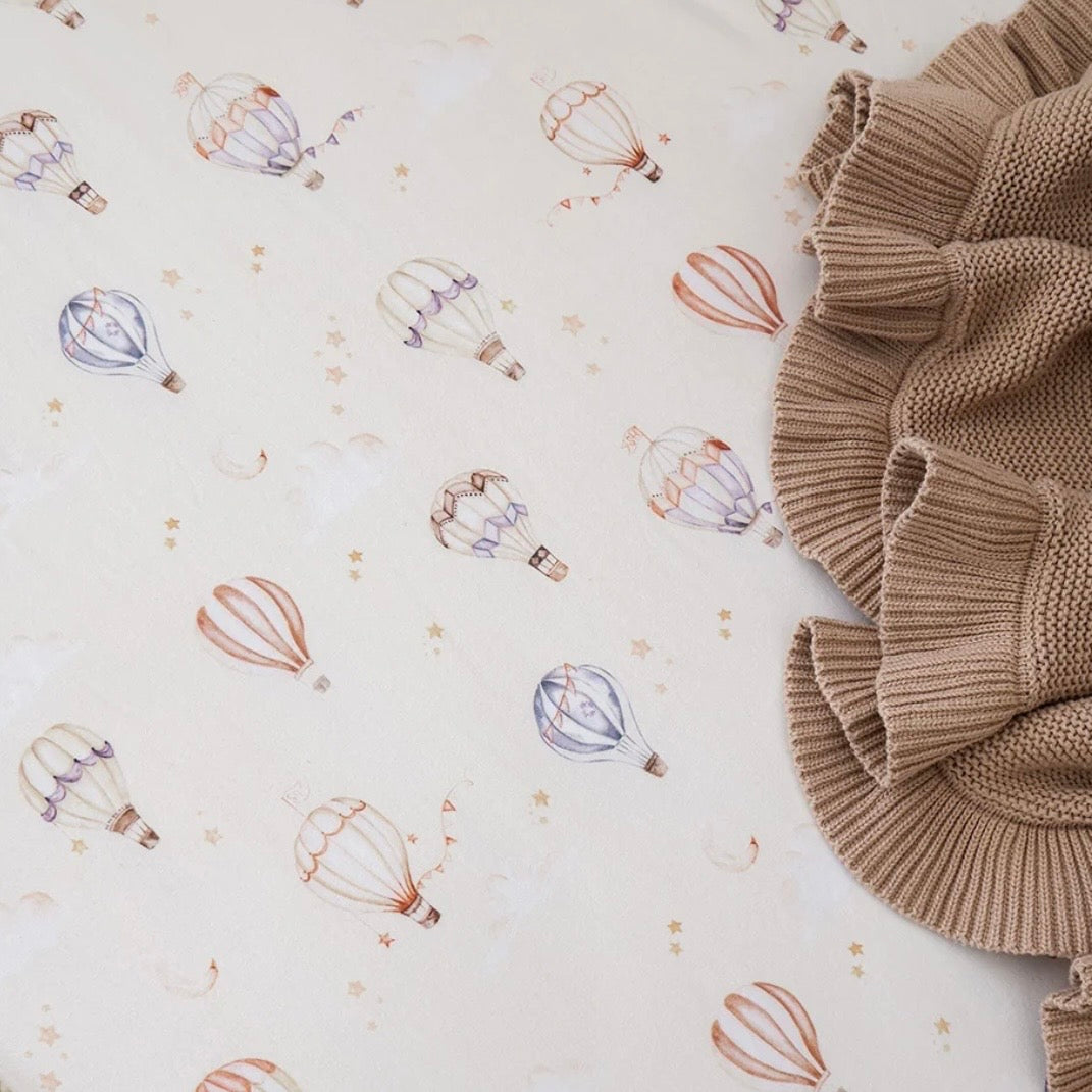 Snuggle Hunny / Fitted Cot Sheet - Up & Away