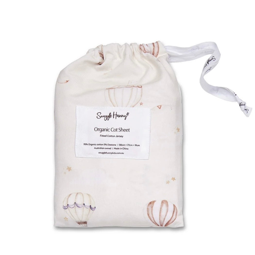 Snuggle Hunny / Fitted Cot Sheet - Up & Away