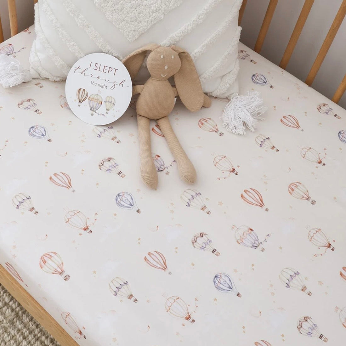 Snuggle Hunny / Fitted Cot Sheet - Up & Away