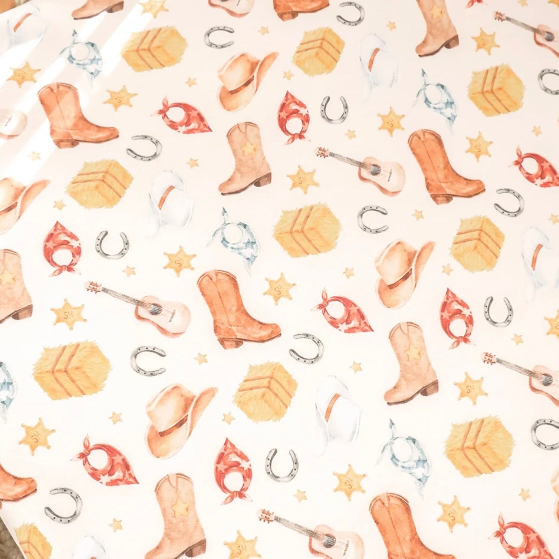 Snuggle Hunny / Fitted Cot Sheet - Cowboys