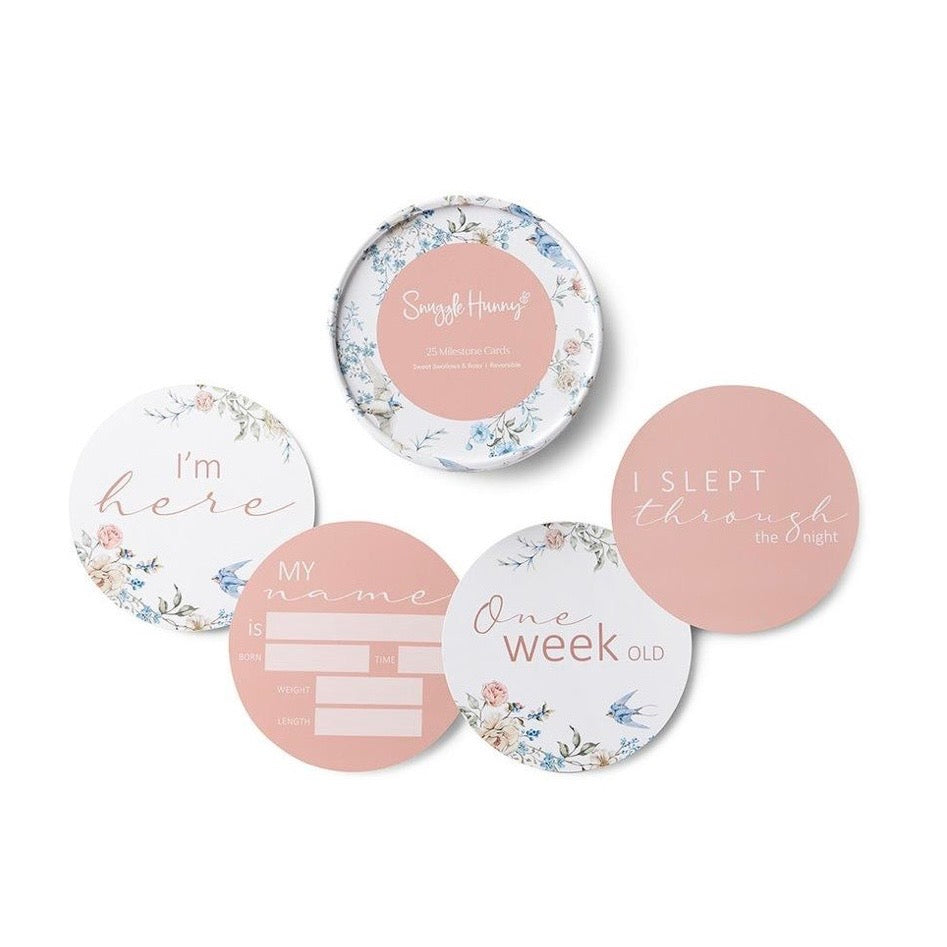 Snuggle Hunny / Reversible Milestone Cards - Sweet Swallows
