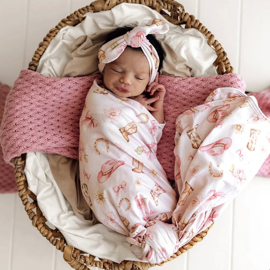 Snuggle Hunny / Jersey Wrap Set - Boots & Bows