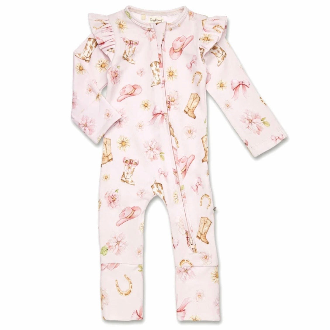Snuggle Hunny / Snugglesuit Convertible Romper - Boots & Bows