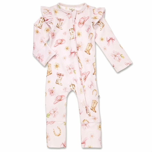 Snuggle Hunny / Snugglesuit Convertible Romper - Boots & Bows