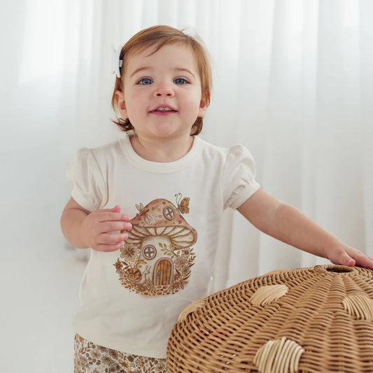 Aster & Oak / Mushroom House Print Top