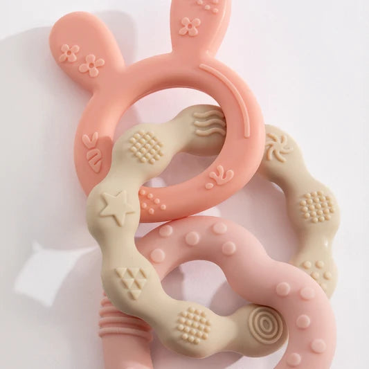 Playground / Silicone Bunny Teether - Pink