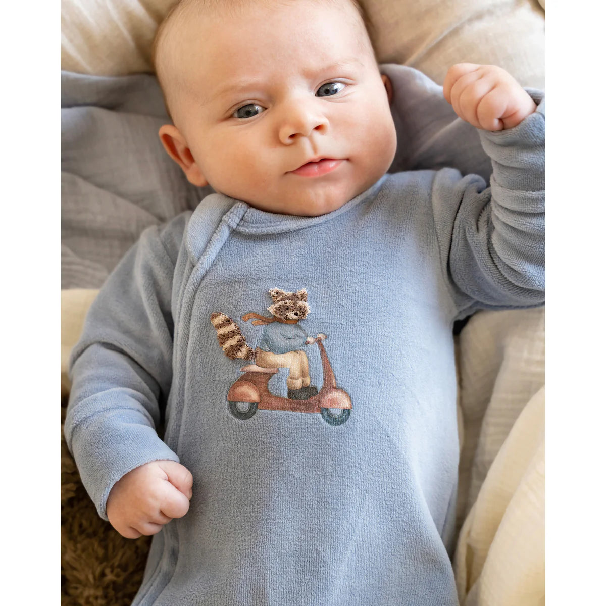 Bebe By Minihaha / Alvin Velour Zip Onesie