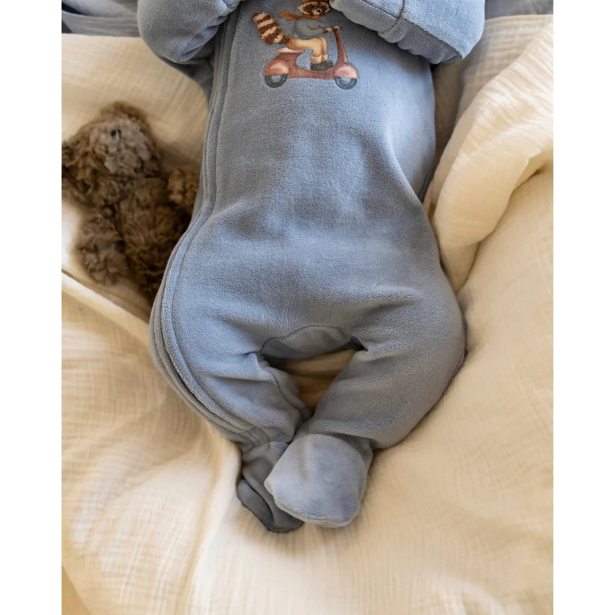 Bebe By Minihaha / Alvin Velour Zip Onesie