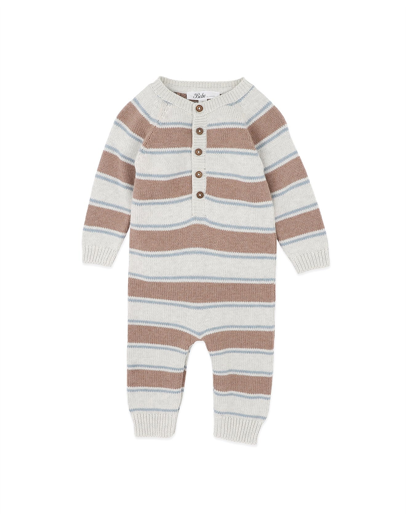 Bebe By Minihaha / Alvin Stripe Organic Knitted Romper