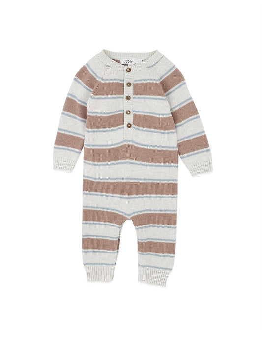 Bebe By Minihaha / Alvin Stripe Organic Knitted Romper