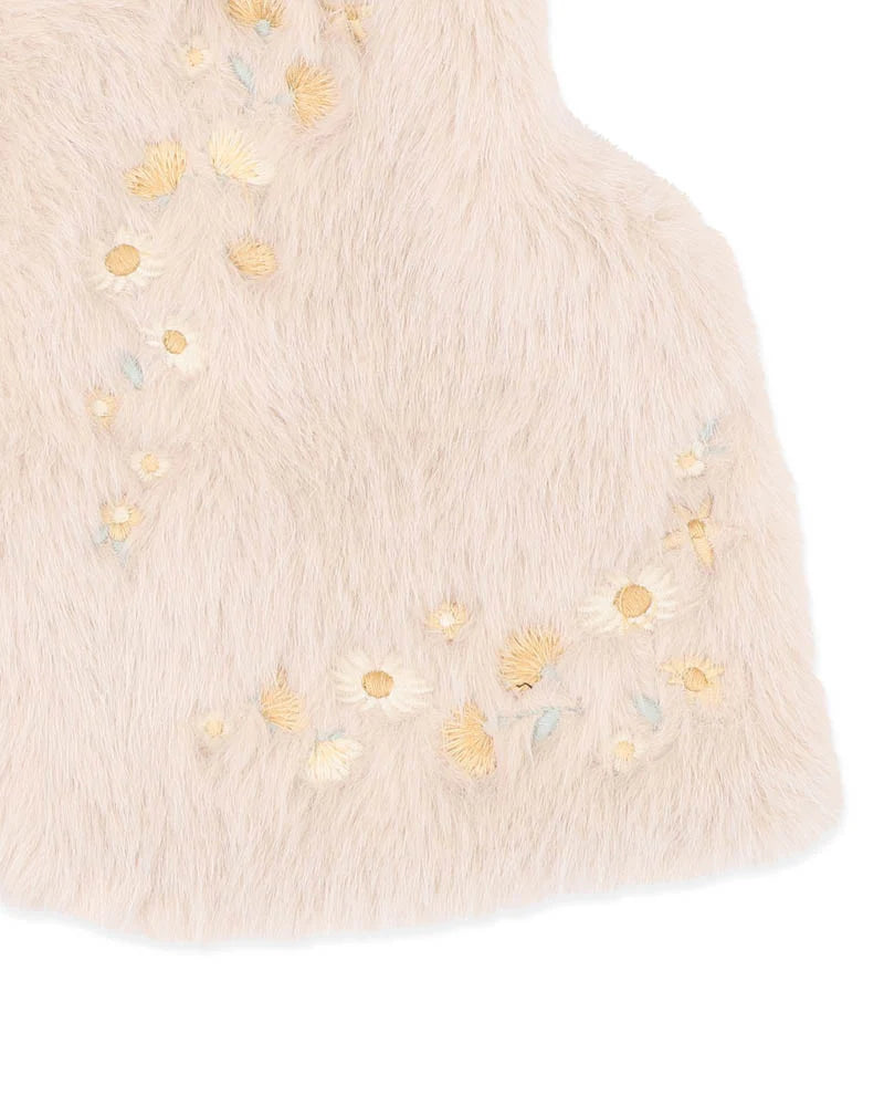 Bebe By Minihaha / Winnie Embroidered Faux Fur Vest