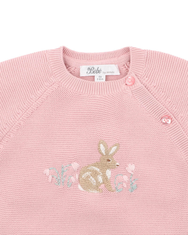 Bebe By Minihaha / Fern Bunny Organic Knitted Jumper