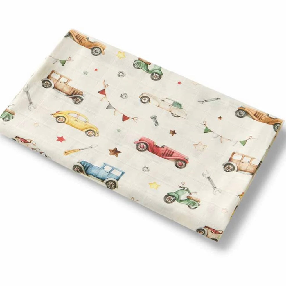 Snuggle Hunny / Muslin Wrap - Vintage Car