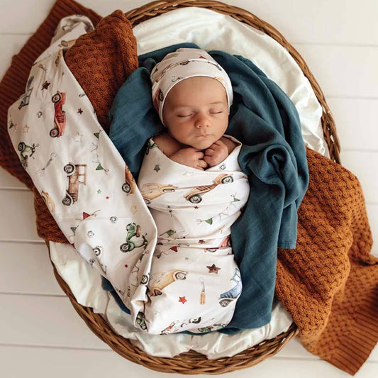 Snuggle Hunny / Jersey Wrap Set - Vintage Cars