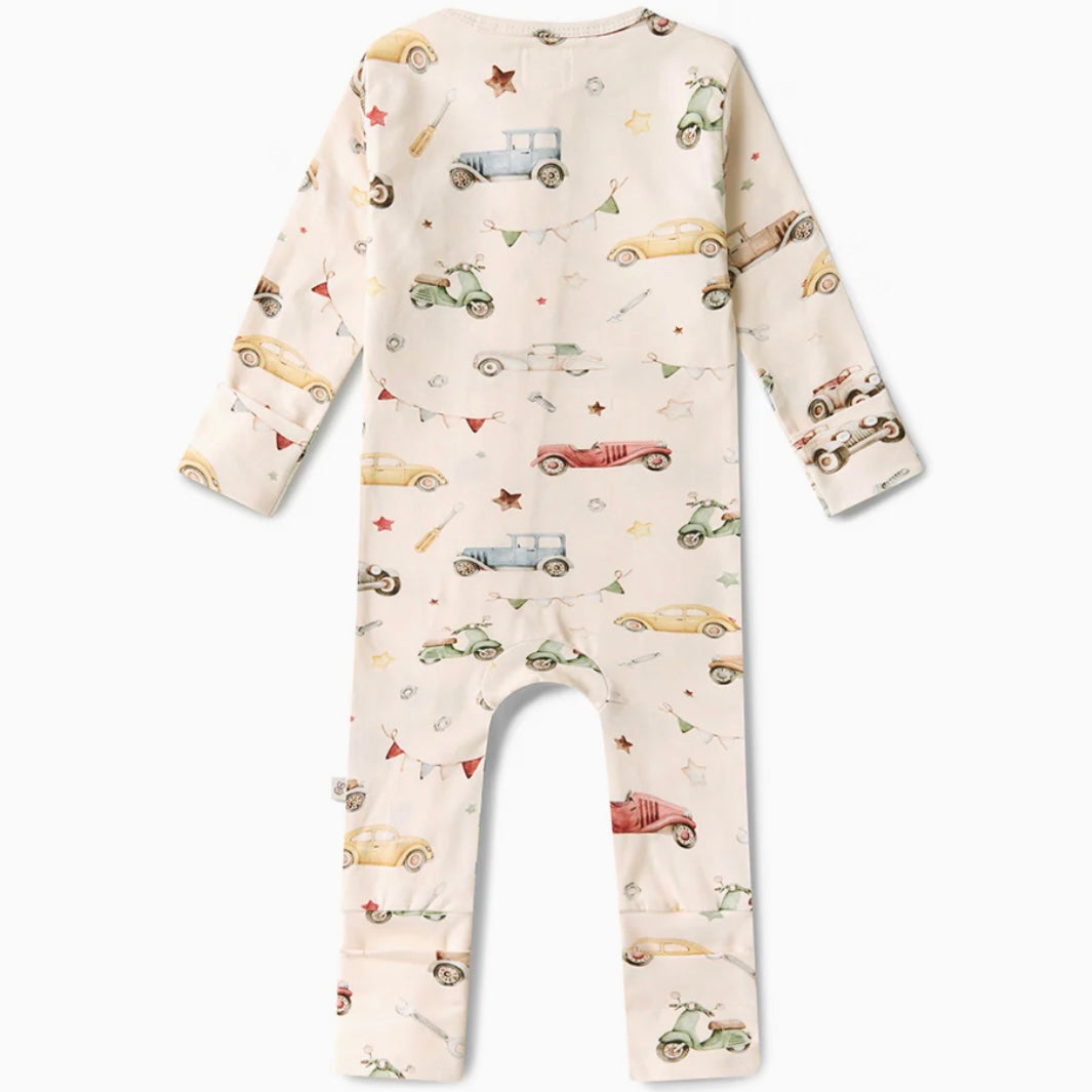 Snuggle Hunny / Snugglesuit Convertible Romper - Vintage Car