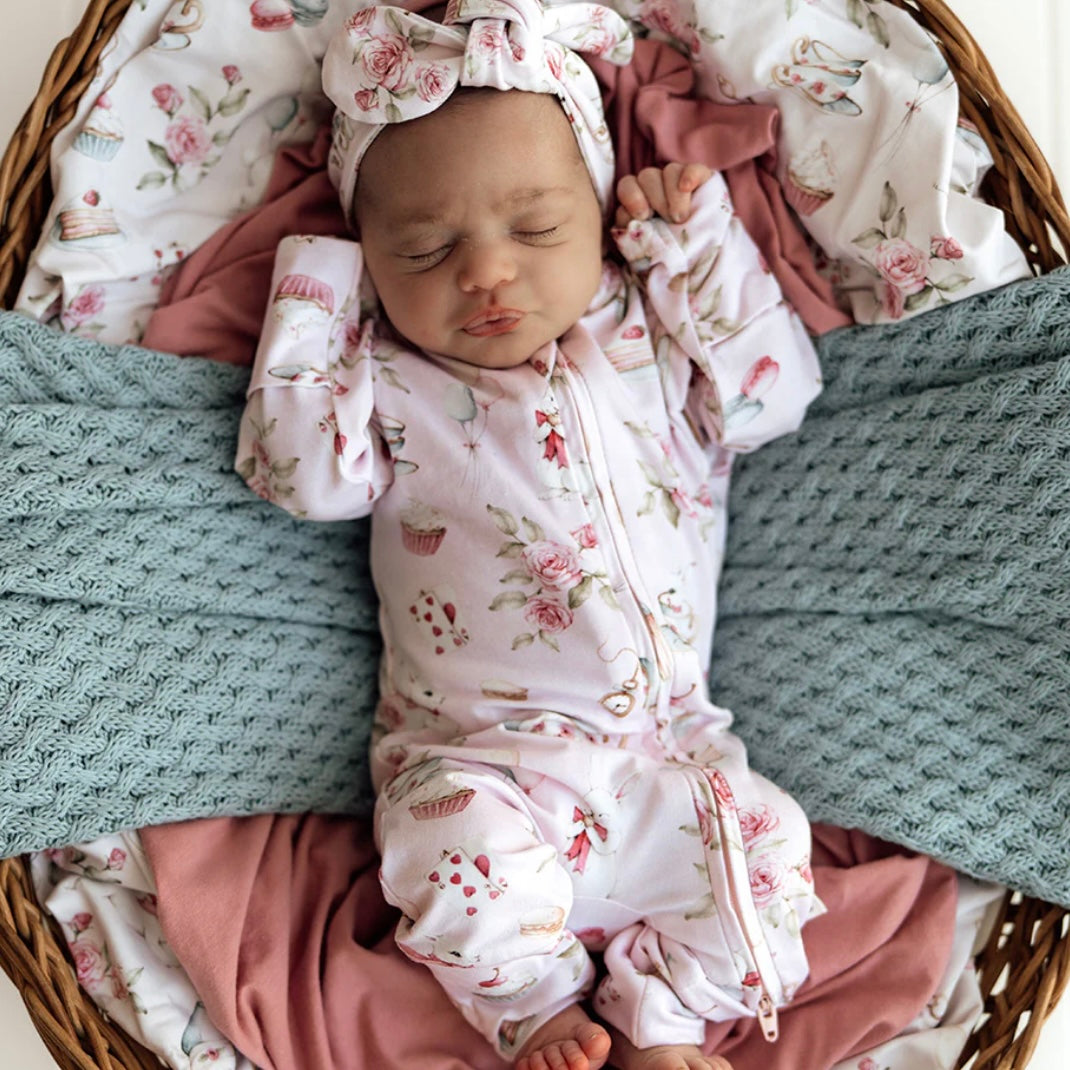 Snuggle Hunny / Snugglesuit Convertible Romper - Alice's Tea Party