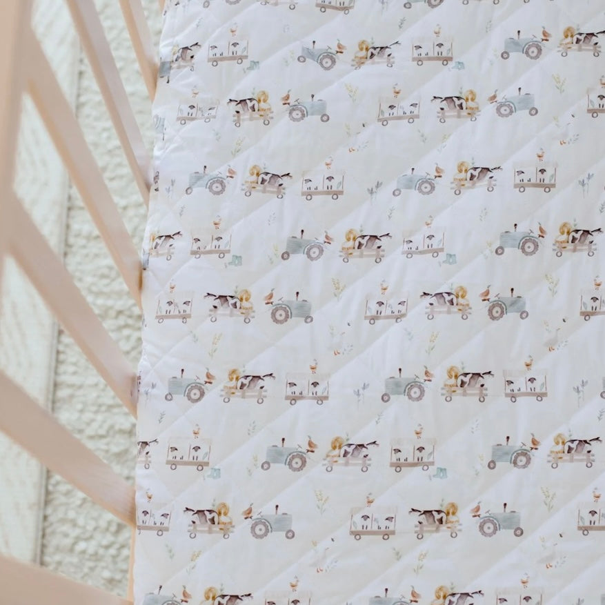 Bambella Designs / Waterproof Fitted Cot Sheet - Oakwood Farm