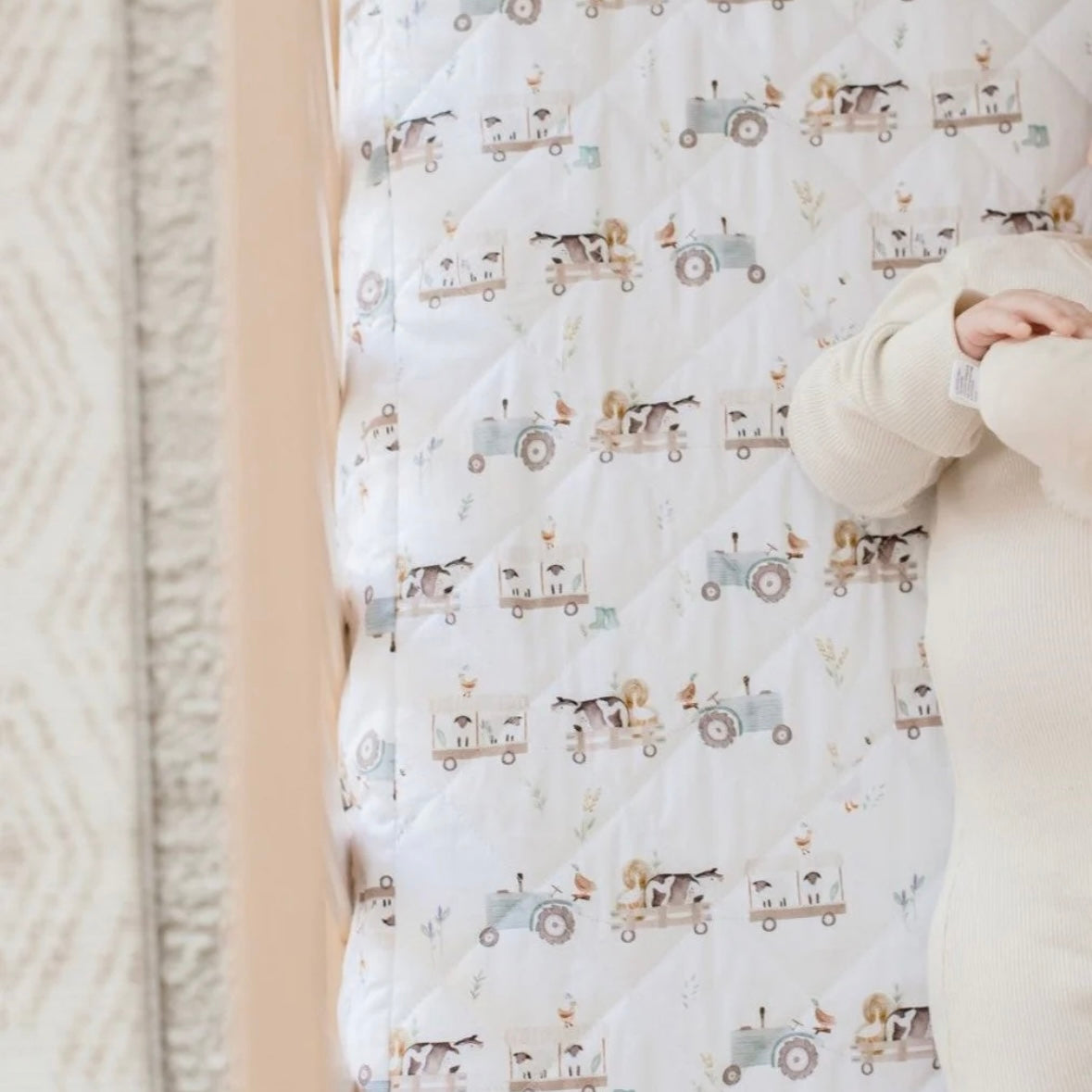 Bambella Designs / Waterproof Fitted Cot Sheet - Oakwood Farm