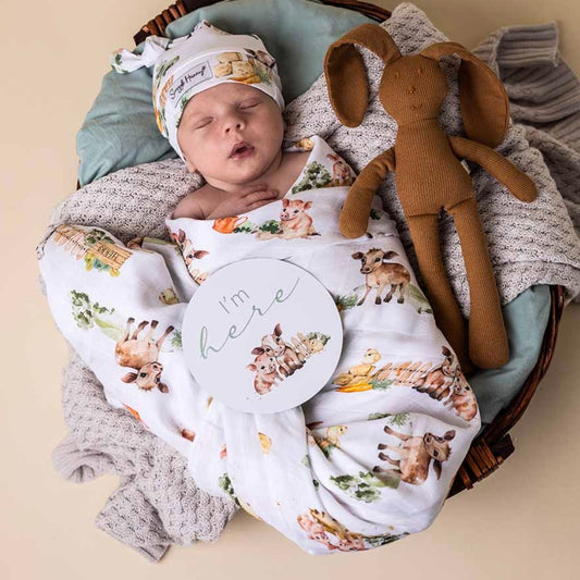 Snuggle Hunny / Muslin Wrap - Farm