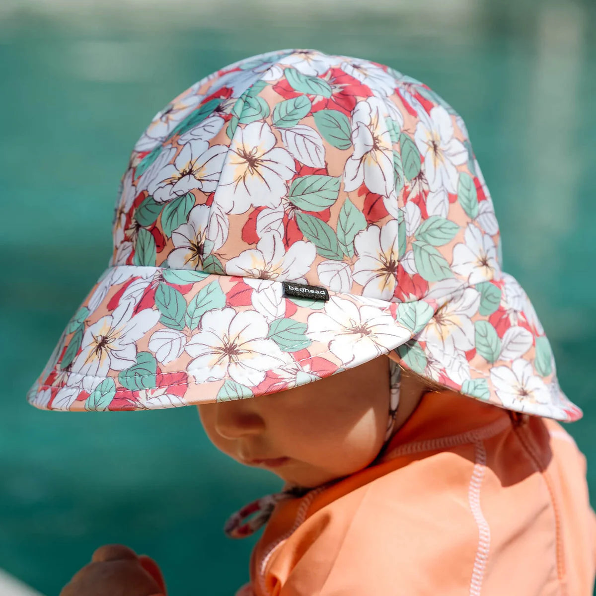 Bedhead Hats / Swim Legionnaire Flap Beach Hat - Hibiscus