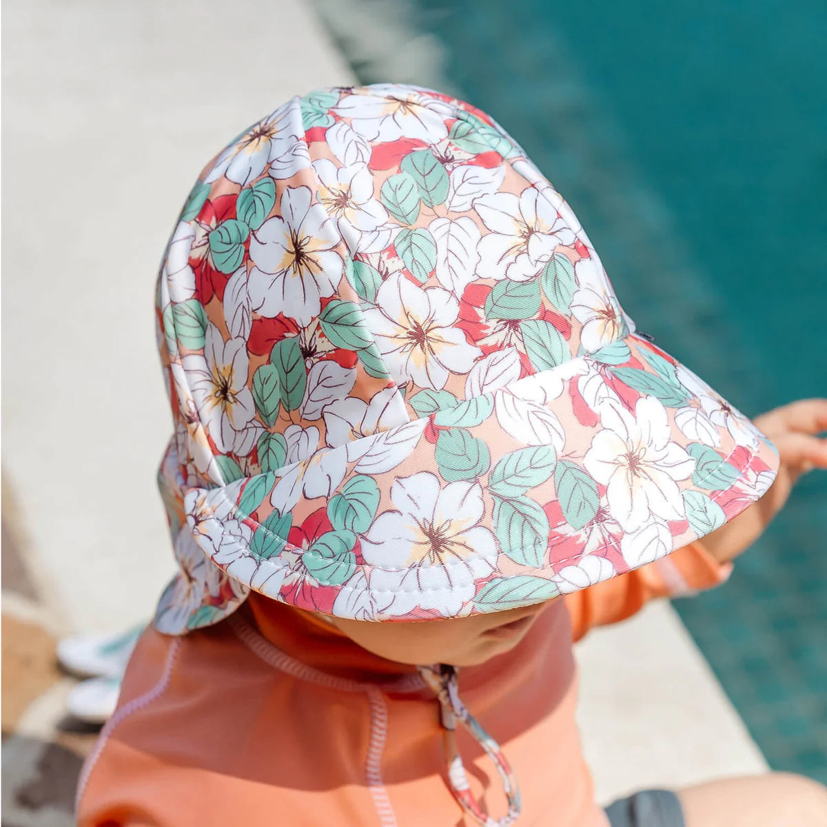 Bedhead Hats / Swim Legionnaire Flap Beach Hat - Hibiscus