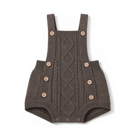 Aster & Oak / Espresso Cable Knit Romper