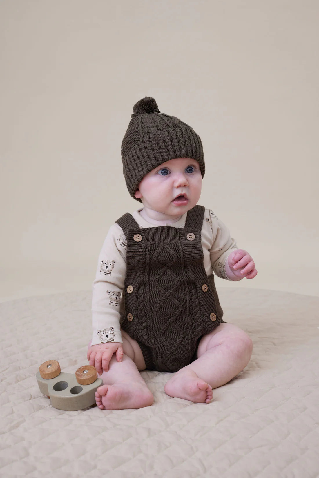 Aster & Oak / Espresso Cable Knit Romper