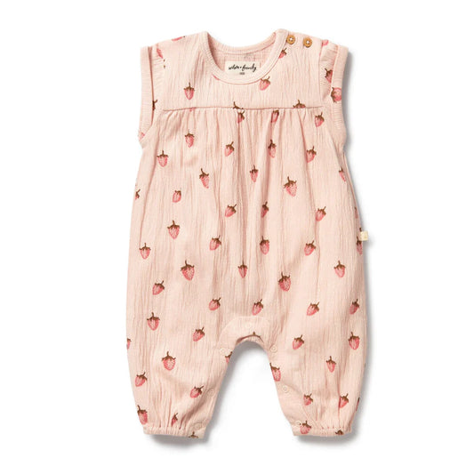 Wilson & Frenchy / Strawberry Kisses Organic Growsuit