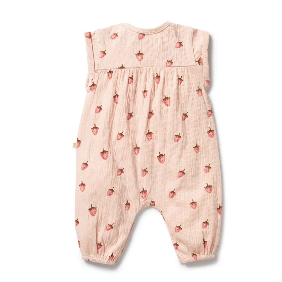 Wilson & Frenchy / Strawberry Kisses Organic Growsuit
