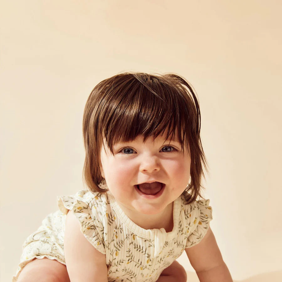 Wilson & Frenchy / Lemon Leaf Organic Ruffle Zipsuit
